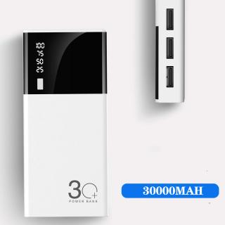 Mirror 30000mah Power Bank External Battery PoverBank 3 USB LCD Powerb_1